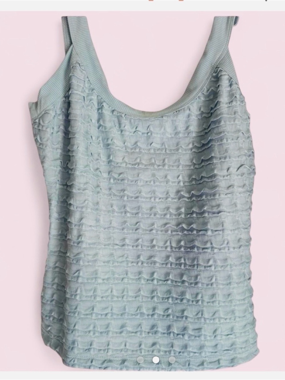 Anthropologie Ice Blue Ruffled Tank Top Size S